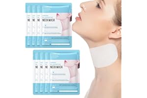 HAMKU 8 Pezzi Maschera per il Collo, Maschera Collo Lifting, Patch Antirughe, Idratante, Anti-Età, Doppio Mento, Deep Collagen Mask