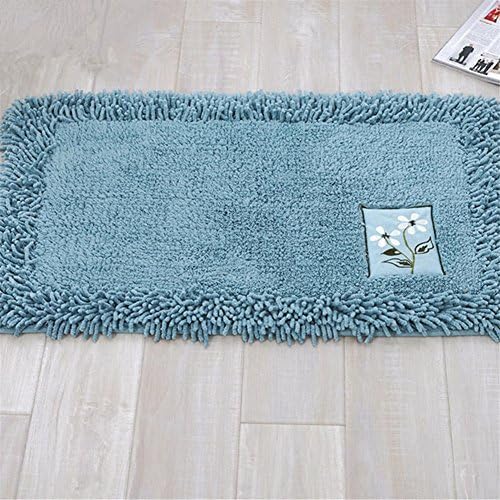 Simple modern cotton chenille cloth embroidery thickening absorbent non-slip mats bedroom mats kitchen living room bathroom mats 23 x 35 inch approx