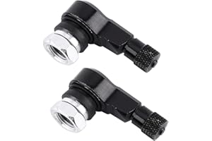 Ymiko 1 par de vástagos de válvula de neumático de Rueda de aleación de Aluminio de Motocicleta Universal de 11,3 mm, Tapas de llanta de 90 Grados, Ajuste de Aluminio(Negro)
