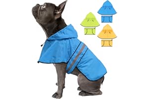 Weesiber Dog Raincoat - Waterproof Dog Rain Coat, Adjustable Reflective Dog Rain Jacket, Lightweight Dog Poncho, Dog Slicker for Dog Walking (Small, Blue)