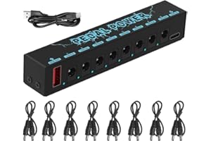 HASALLER Alimentation multi-effets, alimentation de pédales de guitare, métal pour pédale d'effet de guitare