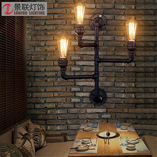 DengWu Wall Sconce American village retro wall lights personality creative iron pipe wall lights loft bar coffee container personality decoration