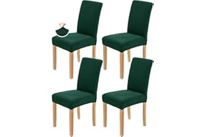 AngLink Stuhlhussen 4er Set Dunkelgrün - Stretch Stuhlbezug Waschbar Langlebig Universal Stuhl Hussen für Bankett Hotel Küche Restaurant Haus Hochzeit Deko