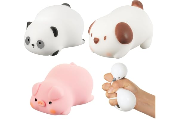 Ainiv Lot de 3 jouets anti-stress pour enfants et adultes, jouet sensoriel doux et spongieux pour enfants et adultes, jouet à presser anti-anxiété, jouet amusant à presser pour Halloween, Noël, cadeau