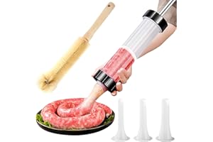 ZSMJAER Wurstfüller,Wurstfüller Manuell,Wurstfüllwerkzeug,Küchenutensilien,Mit 3 Füllrohren,Professionelle Füllrohre für hausgemachte Würste