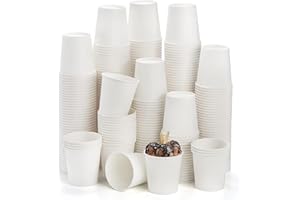 Tebery Lot de 300 gobelets jetables, 180ml en papier, de qualité supérieure, résistants à la chaleur, à emporter, design élégant, pour le café lacté, le cappuccino et le latte macchiato