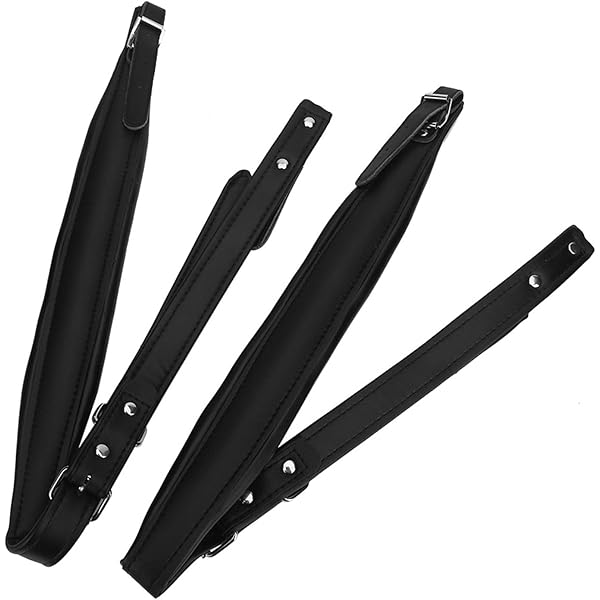 Leuchtklang Accordeonbandjes nylon fluwelen schouderbanden accordeonband schouderriem draagriem flexibel verstelbaar 6 cm breed 1 cm dik gewatteerd zwart, 6 cm breed