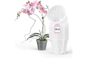 Garten lux Zestaw 30 doniczek na storczyki przezroczyste śr. 14 cm wys. 11 cm - doniczki z tworzywa sztucznego z otworami do storczyków do użytku wewnątrz - 1 l