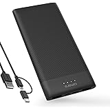 Omars Power Bank 10000mAh Portable Charger Ultra Slim Powerbank with USB-C & 2 x USB A Total Triple Output Battery Pack for iPhone X/8/8Plus,iPad,Samsung Galaxy S9/Note 8,and more Smartrtphone and Pad