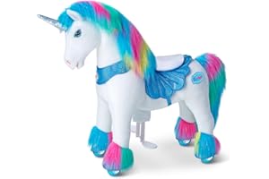PonyCycle - Unicornio de Juguete Infantil para Niños de 4 a 7 Años, Unicornio Freno, Modelo Y Avanzado, Unicornio para Montar en el Indoor & Outdoor, Y454