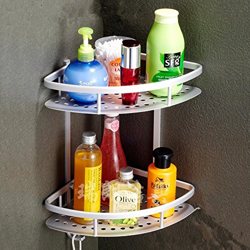 PinWei@ Glasbadezimmerregale&Badezimmerregale aus Bronze&Badezimmerregale gebürstetem Nickel&Bad Eckregale Raum Aluminium Dual-Wand Korb Dreieck. Bad rack
