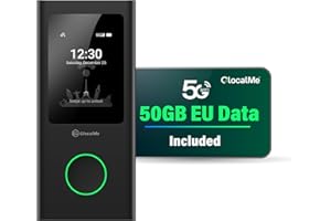 GlocalMe Numen Air Mobiler WLAN Router 5G, Keine SIM-Karte nötig, 5G LTE Hotspot mit 50GB europäischem Datenpaket, Unterstützt 16 Geräte gleichzeitig, 5400 mAh Akku, Reise- oder Heim-WLAN-Hotspot