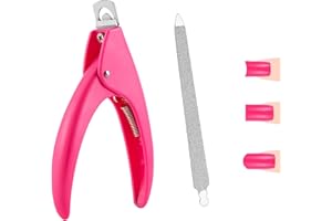 Ikadiya False Nail Clipper, Cortador De Uñas Acero Inoxidable, Cortadores Profesionales De Punta De Uñas Para Manicura, Pedicura, Herramientas De Belleza Para El Hogar [Rosa]