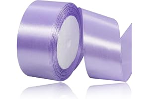 XMASOLD Satinbands, 22 Meters Flieder Lila 40mm Breit Geschenkband für Geschenkverpackungen, DIY Handwerk, Blumensträuße, Nähprojekte, Schleifenherstellung, Geburtstags- und Hochzeitsdekorationen