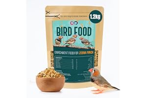 Brandsfinity 1.2kgs Premium Bird Feed for Zebra Finch - Bird Food with Canary Seeds, Millets, Niger Seeds & Bird Biscuits