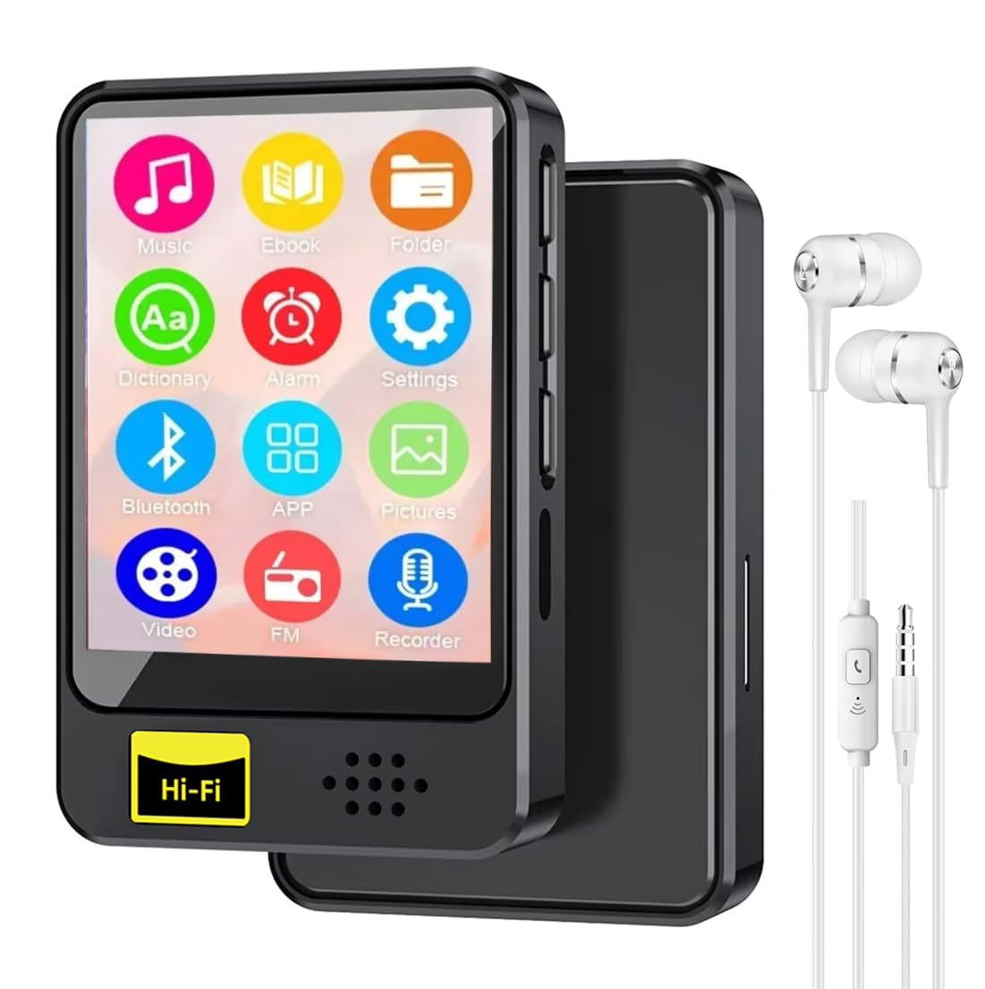 Cason 32GB Mini MP3 Music Player with Bluetooth,Touch Screen, Video Playback â€“ Pocket-Sized Walkman MP3 Player for Voice Recording,Fm Radio & Music on The Go-Expanded Up to 128GB (Black)