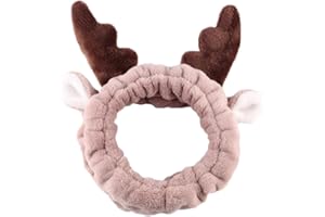 BFYSYO Demarkt Dusche Haarband Spa Haarband Gesicht Waschen Haarband Make up Stirnband Geweihe Deko Braun