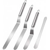 Oderra 4 Stainless Steel Pastry Spatulas | Professional Spatulas for Cakes, Cakes, Cupcakes and Dough. Kitchen Utensils