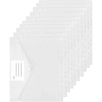 10 PCS Dokumententasche A4,Dokumententasche mit 11 Lochrand,Transparent,Sichttasche Klettverschluss,Brieftaschen Tasche…