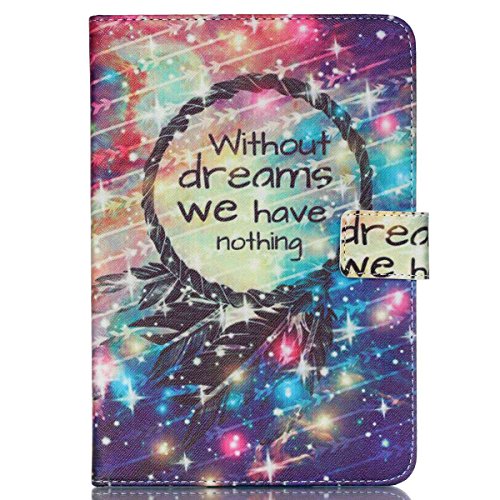 Universal Bookstyle Hülle für 7 Zoll Tablet Pc, Fukalu PU Leder Flip Case Tasche Brieftasche Bunt Blumen Muster Hülle Ledertasche mit Standfunktion Kartenfächer für Lenovo Tab 2 A7-10 7 Zoll Tablet Pc, Huawei Mediapad X2, Odys Rapid 7 LTE 7 Zoll Tablet-PC, Asus Nexus 7, Alldaymall A88X 7 Zoll Tablet PC, Dragon Touch Y88X Plus 7 Zoll Tablet PC, iRULU eXpro 1 Tablet PC (X1), XIDO X70 7 Zoll Tablet-Pc (Meteor)