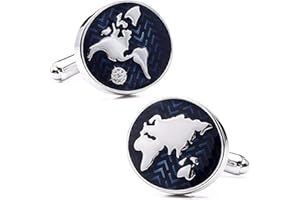 SILVIO MILANO Gemelos Mapa Mundi Acero Inoxidable