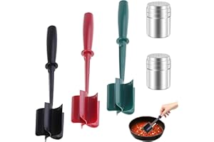 FEIFANCHOICE Meat Masher, 3 Pcs Mince Meat Masher with 2 PCS Spice Canister, Versatile Handheld Meat Chopper, Nylon Utensil Cookware for Hamburger Meat Beef