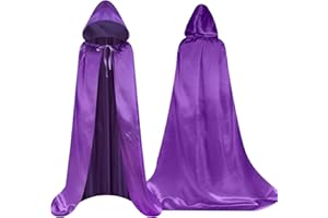 Aomig Cape à Capuchon Enfants, Deguisement Halloween Enfant Robe Cape de Sorcière pour Garçons Filles, Costume Cape avec Capuche Cape Sorcier pour Halloween Carnaval Noël