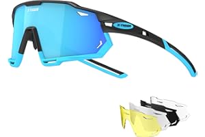 X-TIGER Occhiali Da Ciclismo Con 5 Lenti Occhiali Bici MTB Intercambiabili per Ciclismo Corsa Guida Pesca Golf Baseball Corsa CE Autentica