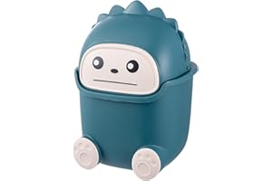 YUZITA Cestino in plastica può creativo mini cestino desktop con coperchio piccolo home office pulizia cestino desktop contenitore con 50 sacchi rifiuti