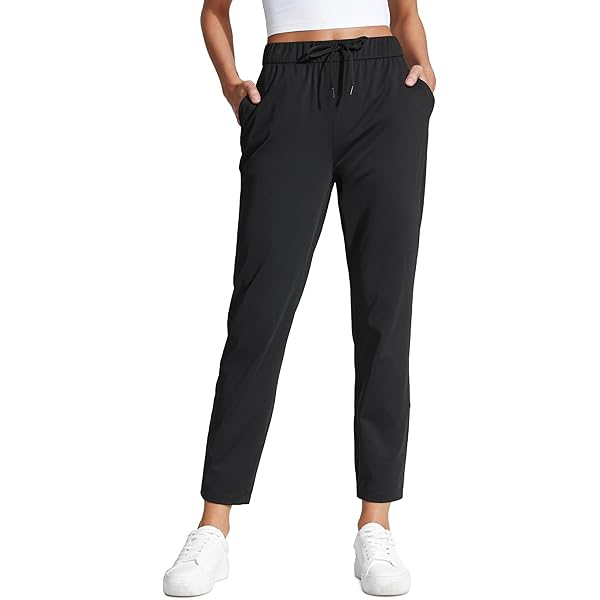 Womens Athletic Pants CRZ YOGA Women's Stretch Drawstring Jogger