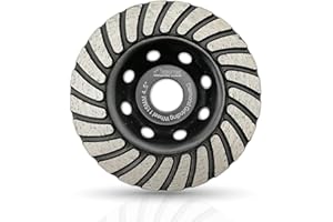 SHDIATOOL Diamond Grinding Cup Wheel 115mm / 4.5 Inch Turbo Row for Marble Concrete Masonry Granite