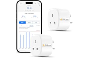 Smart Plug Works with Apple HomeKit Siri, Alexa, Google Home Refoss WiFi Smart Socket with Energy Monitoring Wireless Remote Control Timer Plug No Hub Required 13A,2 Packs