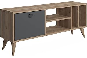 Marca Amazon - Mueble de TV Movian Santa, armario bajo, 120 x 30 x 49 cm, roble y gris