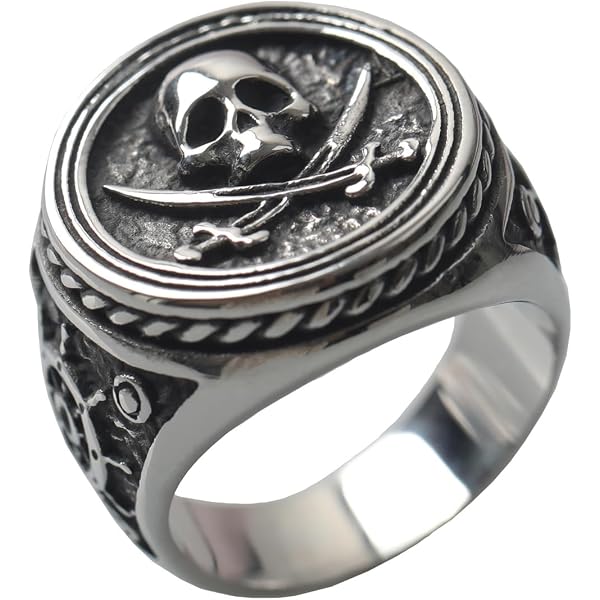 HSLPSM Anello a forma di teschio, per Halloween, decorazione di Halloween, con testa di leone, in acciaio inox, da uomo, per Halloween, biker, da uomo, con testa a teschio, anello a scheletro