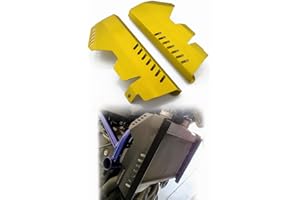 Heinmo Motorcycle Aluminum For MT-07 MT07 FZ 07 Radiator Grille Side Cover Guard Protector For Yama' MT 07 FZ07 FZ-07 2014-2017 Radiator Water Coolant Resevoir Tank Guard Cover (gold)