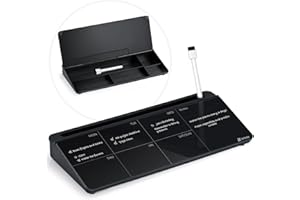 Varhomax Planificador semanal de cristal, pizarra blanca de escritorio, calendario de escritorio con almacenamiento, organizador de notas para lista de tareas para el hogar, oficina y suministros