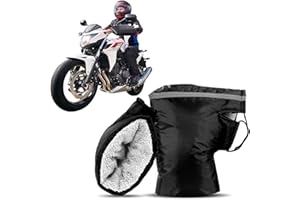 ‎AGCTRLER agctrler Motorrad Lenker Handshuhe, Winter Thermo Winddicht Lenkerstulpen Universal, Lenkerhandschuhe Fahrrad Warme Muffs Handschuh für Motorrad-Roller, Schwarz