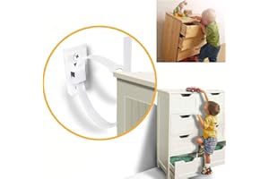 Afufu Anti-basculement Meuble, kit de Sangles d'ancrage de Meubles, Nylon Sangles de Meubles Securite Ancrages Muraux de Sécurité pour Bébés et Animaux de Compagnie (12Pcs)