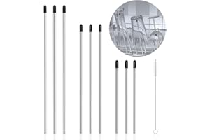 CoKeeSun 9 Pièces 27cm+23cm+15cm Acier Inoxydable en Vaisselle Porte-Bouteilles Support avec Capuchon en Silicone et 1 Brosse de Nettoyage,pour Tous Les Paniers à Vaisselle Courants