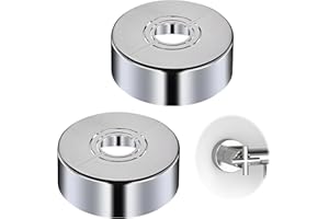 Batheidon Lot de 2 Rosaces de Douche Divisées, Cache Tuyau Radiateur, 3 Tailles en 1 (Ø 21mm/26mm/33mm), Rosace pour Robinet, rosace mitigeur douche, Douche et Radiateur, Design Chromé (60 x 20mm)