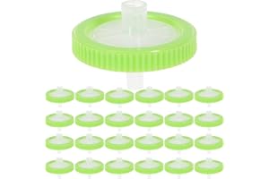 iplusmile Syringe Filters Sterile PES Hydrophilic Filtration 0.22 um Pore Size 25 mm Membrane Diameter Sterile PES Membrane(25PCS, Grün/Gelb Farbe)