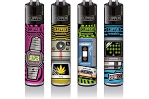 SUNMONDO Clipper Feuerzeug 4er Set: (420 Retro)