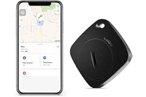 DOHOME Item Tracker Mini Key Finder Works with the Apple Find My App (only for iOS) Small Item Finder Locator for Finding Your Keys, Luggage and More, 80m Finding Range Rhombus Black 1 Pack
