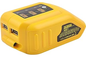 ZDOZITZ Battery Adapter for Dewalt 12V/20V MAX USB Charger with 2 Ports and State of Charge Indicator for Dewalt 14.4V 18V/20V Lithium Battery DCB127 DCB180 DCB181 DCB206 DCB606 DCB609