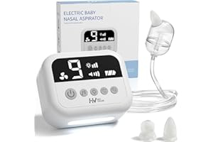HEYVALUE Nasensauger Baby Elektrisch |Elektrischer Nasensauger für Babys 9 Saugstärken Nasensekretsauger Baby Staubsauger Wiederaufladbar Mit Licht und Beruhigender Musik Sicher Effizient Sanft aaa