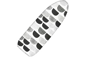 AHLMA Fundas Tabla Planchar Ajustable Funda para Plancha de Ropa Funda para Tabla Planchar la Funda de Repuesto de Planchar 3 Capas Extra Gruesa Superficie Mide 125X45cm(Estilo Semicírculo Fresco)