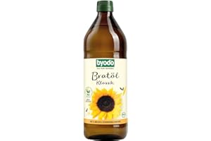 ‎BYODO Bio-Bratöl Klassik aus High-Oleic Sonnenblumenkernen von Byodo – Feinstes Bio-Öl, 0,75 l Flasche, Hocherhitzbar & milder Geschmack, Zum Braten, Grillen & Frittieren, Vielseitig einsetzbar, Vegan