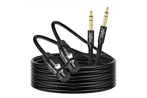 Twozoh XLR Buchse auf Klinke 6,35 mm(1/4") TRS Kabel 3M 2 Stück, Stereo XLR auf Klinke 6,3 Symmetrisch (Profesional/Hifi)