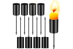 PIWOSGOL 8 Piezas Candelabros para Vela, Portavelas de Adviento Vintage Soporte para Velas Metal con Mandril Corto Candelero para Corona de Adviento Navidad