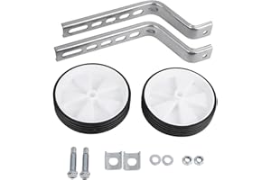 UMAIL Kids Bike Stabilisers Universal Bicycle Training Wheels for Childs Bike, Stabilizers Support Wheels for 12 14 16 18 20 Inch Bikes (White)